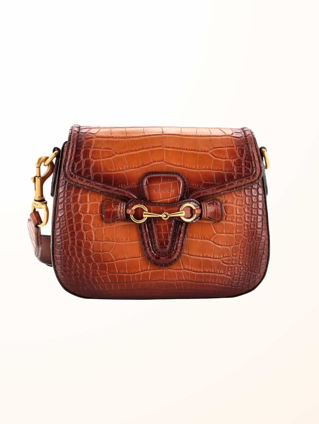 Lady Web Shoulder Bag Crocodile Medium