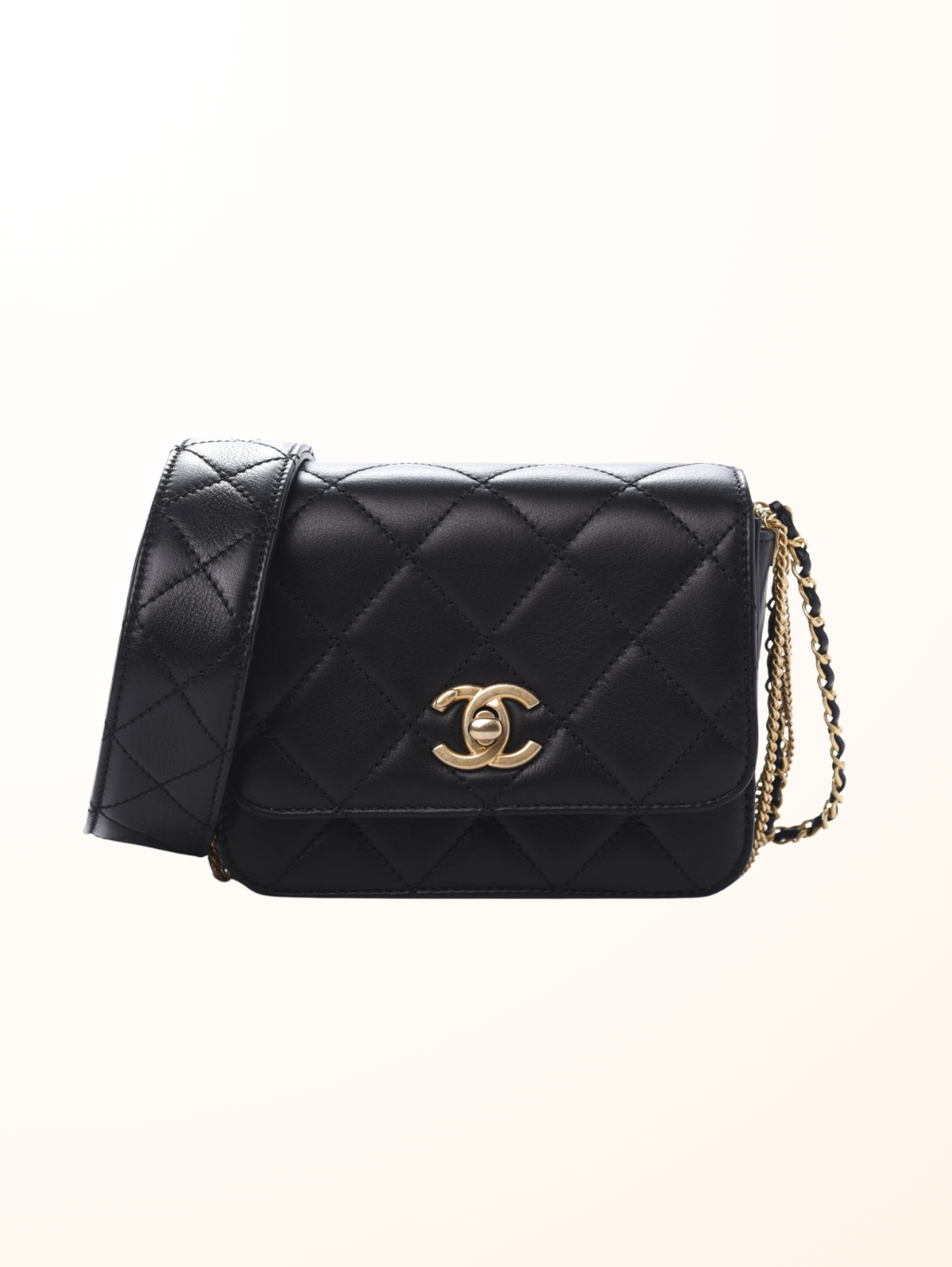 Lambskin Quilted Small Multiple Chain Flap