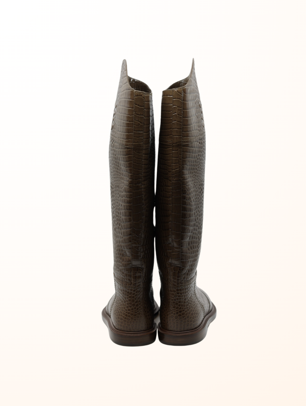 Crocodile Leather Knee Length Boots